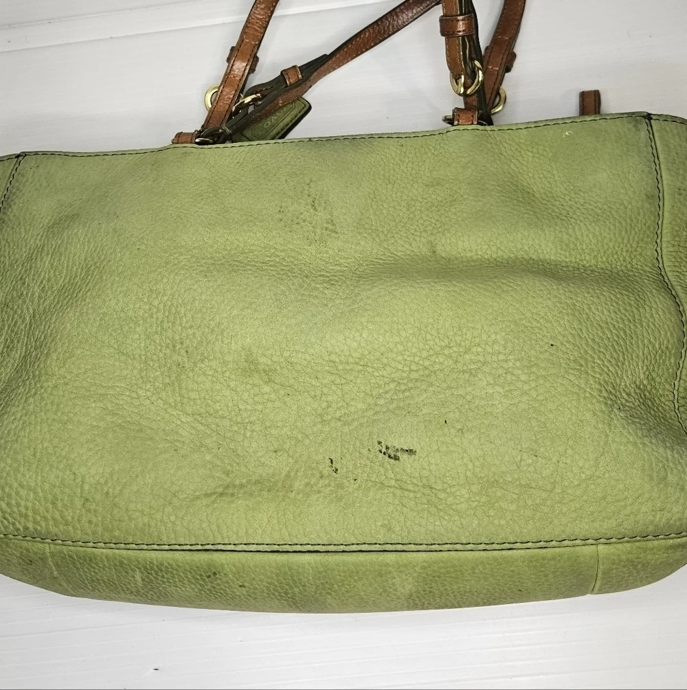 Vintage Coach Chelsea Tote Green Nubuc F10187 Rare